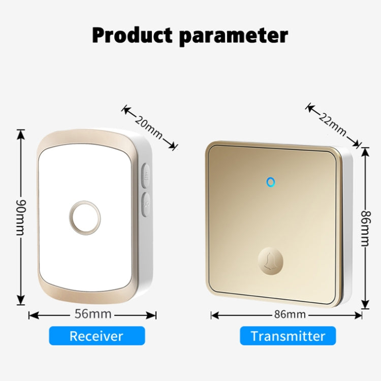 CACAZI FA50 1 For 1 Push-button Self-generating Wireless Doorbell, Plug:EU Plug(White) - free shipping - PMC TechLife - Order now!