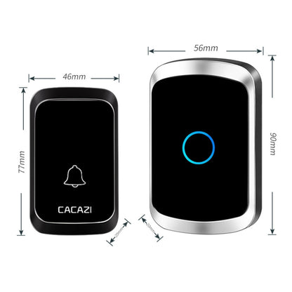 CACAZI A50 1 For 1 Wireless Music Doorbell without Battery, Plug:US Plug(Black) - Wireless Doorbell by CACAZI | Online Shopping South Africa | PMC Jewellery