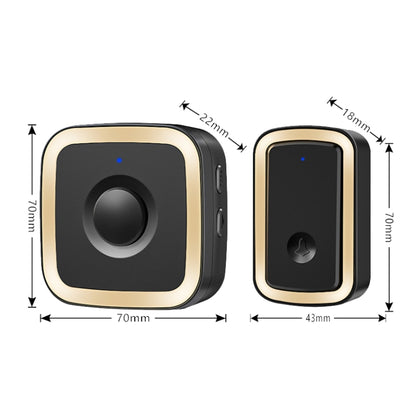 CACAZI A58 1 For 1 Smart Wireless Doorbell without Battery, Plug:UK Plug(Gold) - Wireless Doorbell by CACAZI | Online Shopping South Africa | PMC Jewellery | Buy Now Pay Later Mobicred