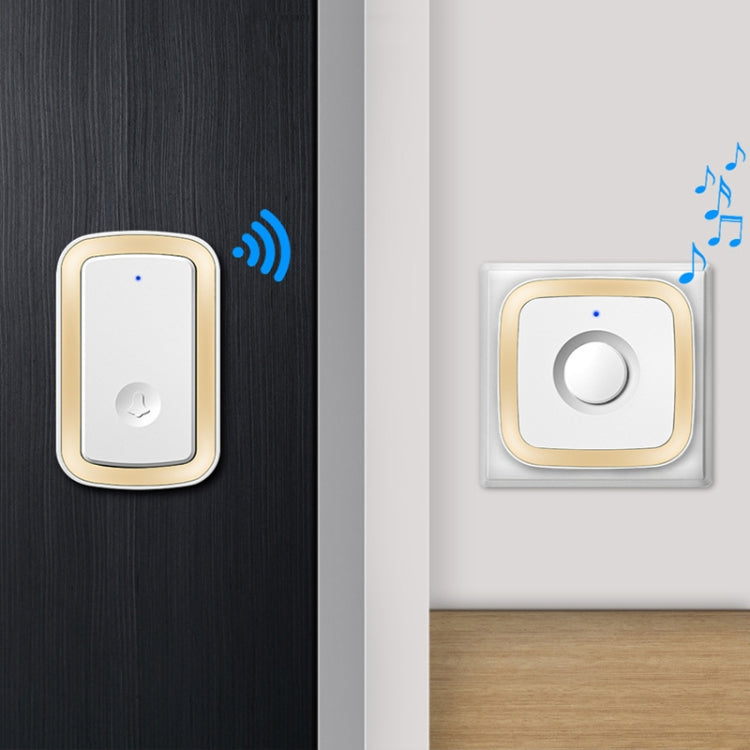 CACAZI A58 1 For 1 Smart Wireless Doorbell without Battery, Plug:UK Plug(Gold) - Wireless Doorbell by CACAZI | Online Shopping South Africa | PMC Jewellery | Buy Now Pay Later Mobicred