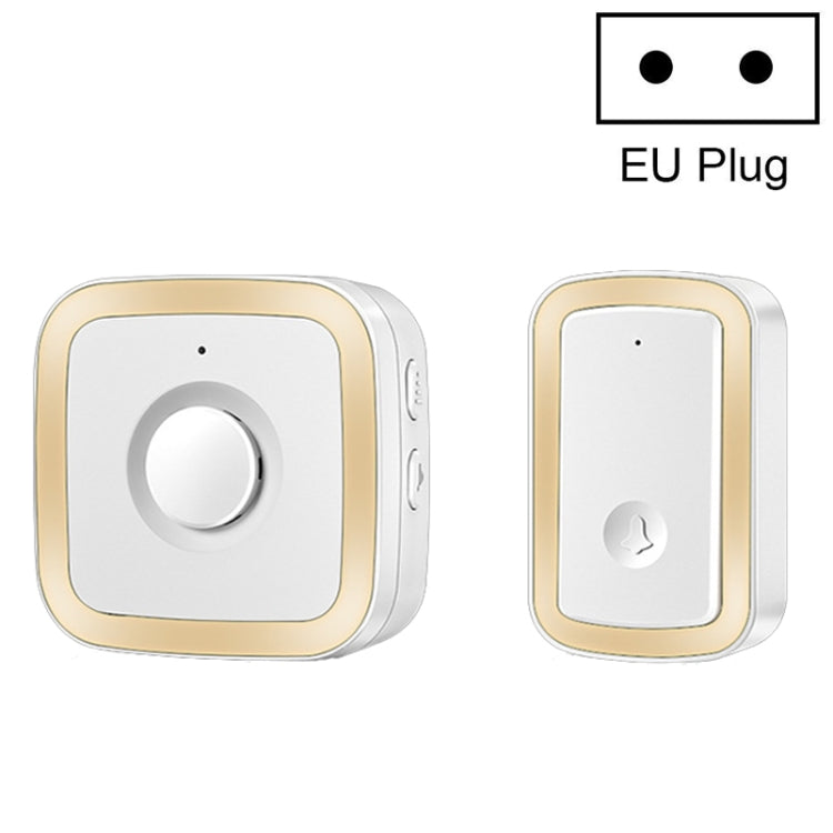 CACAZI A58 1 For 1 Smart Wireless Doorbell without Battery, Plug:EU Plug(Gold) - Wireless Doorbell by CACAZI | Online Shopping South Africa | PMC TechLife | Buy Now Pay Later Mobicred