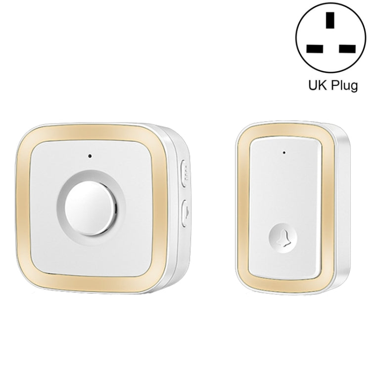 CACAZI A58 1 For 1 Smart Wireless Doorbell without Battery, Plug:UK Plug(Gold) - Wireless Doorbell by CACAZI | Online Shopping South Africa | PMC Jewellery | Buy Now Pay Later Mobicred