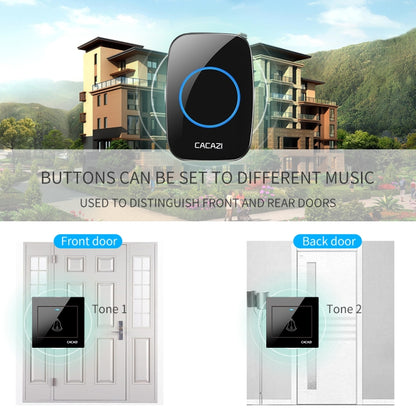 CACAZI H10 1 For 1 Wireless Smart Doorbell without Battery, Plug:US Plug(Black) - Wireless Doorbell by CACAZI | Online Shopping South Africa | PMC Jewellery