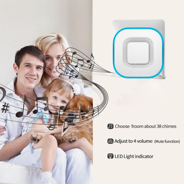CACAZI V028F Wireless Music Doorbell without Battery, Plug:US Plug(White) - Wireless Doorbell by CACAZI | Online Shopping South Africa | PMC TechLife | Buy Now Pay Later Mobicred