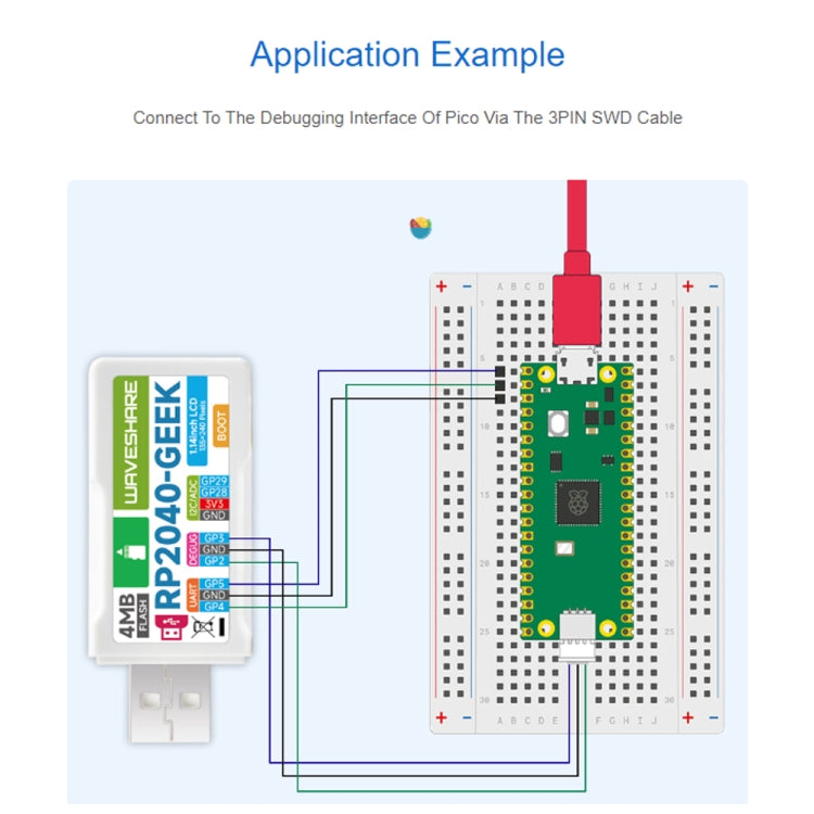 Waveshare 25394 RP2040-GEEK Development Board, Based On RP2040 Microcontroller, With 1.14inch 65K Color LCD - Modules Expansions Accessories by Waveshare | Online Shopping South Africa | PMC TechLife | Buy Now Pay Later Mobicred
