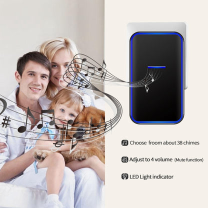 CACAZI Home Smart Digital Wireless Doorbell Remote Electronic Doorbell Elderly Pager, Style: AU Plug(Black) - Wireless Doorbell by CACAZI | Online Shopping South Africa | PMC Jewellery | Buy Now Pay Later Mobicred