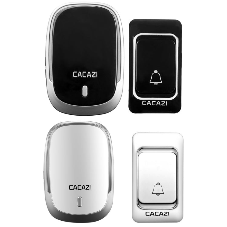 CACAZI Smart Waterproof Music Wireless Doorbell Multifunctional Pager, Style: US Plug(Silver) - Wireless Doorbell by CACAZI | Online Shopping South Africa | PMC Jewellery