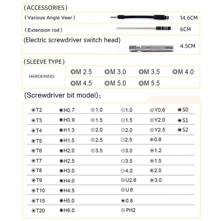 Obadun 9800 58 in 1 Screwdriver Set Manual CRV Batch Mobile Phone Disassembly Glasses Repair Tool(Orange) - Screwdriver Set by Obadun | Online Shopping South Africa | PMC Jewellery | Buy Now Pay Later Mobicred