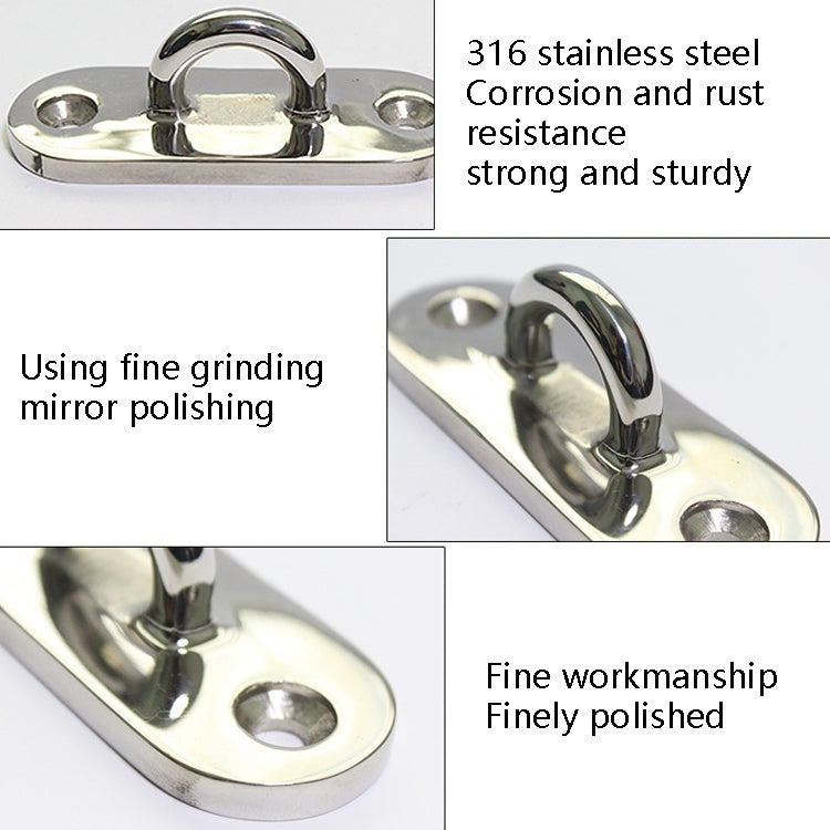 316 Stainless Steel Oval Boat Plate Seat Hand Rowing Boat Fixed Seat Accessories, Specification: 75mm - Marine Accessories & Parts by PMC Jewellery | Online Shopping South Africa | PMC Jewellery | Buy Now Pay Later Mobicred