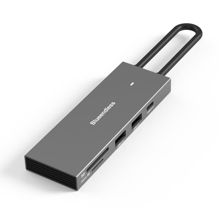 Blueendless 4K60Hz + Data Port Type-C Docking Station USB3.0 Splitter, Spec: 7-in-1 Card Reading Gray - free shipping - PMC Jewellery - Order now!