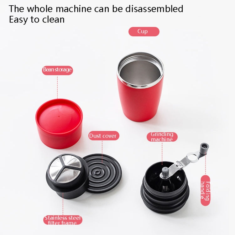 Portable Coffee Beans Grinder Home Hand-Cranked Coffee Machine Stainless Steel Grinder(Red) - free shipping - PMC TechLife - Order now!