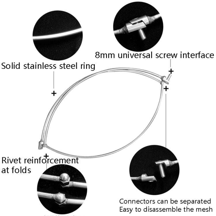 Foldable Stainless Steel Dip Net Head Fishing Net, Specification: Solid 45cm Big Mesh - Fishing Net by PMc TechLife | Online Shopping South Africa | PMc TechLife | Buy Now Pay Later Mobicred