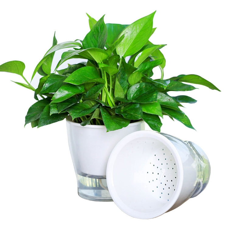 Fully Transparent Hydroponic Flower Pots Water Level Visible Non-Broken Glue Self-Absorbent Plastic Flower Pots, Size: W05 Caliber 13cm(Full Transparency) - free shipping - PMc TechLife - Order now!