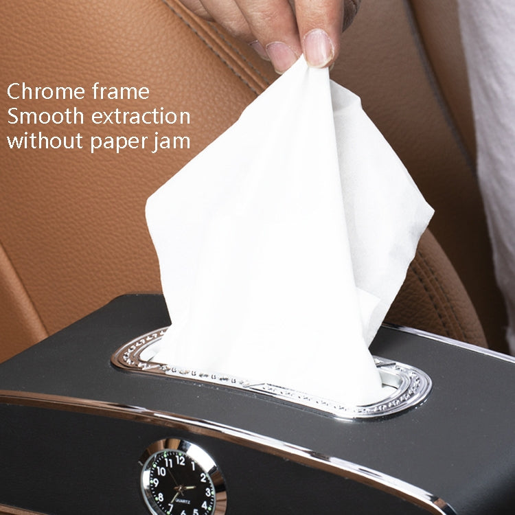 Car Clock Tissue Box Multi-Function Vehicle Instrument Table Paper Towel Box, Style: Clock+Parking Card (Black) - Tissue Boxes by PMC TechLife | Online Shopping South Africa | PMC TechLife | Buy Now Pay Later Mobicred