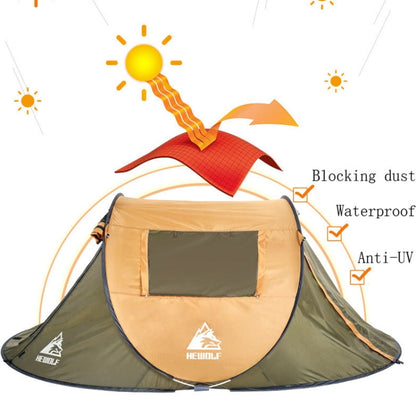 Hewolf 1766 Outdoor Automatic Windproof Quick-Opening Tent Camping Sunscreen Tent For 2-3 People (Army Green) - Tents & Accessories by PMC Jewellery | Online Shopping South Africa | PMC Jewellery