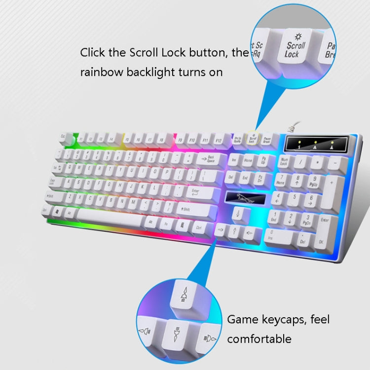 ZGB G21B Colorful Glow USB Wired Keyboard Mouse Set(Black) - Wired Keyboard by ZGB | Online Shopping South Africa | PMC Jewellery | Buy Now Pay Later Mobicred