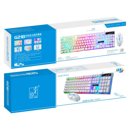 ZGB G21B Colorful Glow USB Wired Keyboard Mouse Set(Black) - Wired Keyboard by ZGB | Online Shopping South Africa | PMC Jewellery | Buy Now Pay Later Mobicred