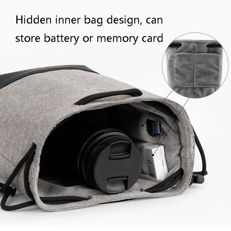 Baona Waterproof Micro SLR Camera Bag Protective Cover Drawstring Pouch Bag, Color: Medium Gray - free shipping - PMC TechLife - Order now!