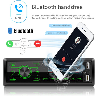 A2818 Car Bluetooth Speakerphone Car MP3 Player Function Touch Double U Disk Colorful Lights Radio, Specification: Standard+16G Memory Card - Car MP3 & MP4 & MP5 by PMC Jewellery | Online Shopping South Africa | PMC Jewellery | Buy Now Pay Later Mobicred