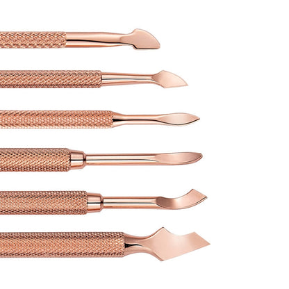 3 PCS Stainless Steel Rose Gold Double-Headed Steel Push Dead Skin Scissors Nail Set,Style: 04 Small Head - Nail Art Equipment by PMC Jewellery | Online Shopping South Africa | PMC Jewellery | Buy Now Pay Later Mobicred