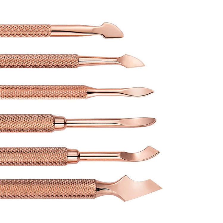 3 PCS Stainless Steel Rose Gold Double-Headed Steel Push Dead Skin Scissors Nail Set,Style: 05  Small Head - Nail Art Equipment by PMC Jewellery | Online Shopping South Africa | PMC Jewellery | Buy Now Pay Later Mobicred