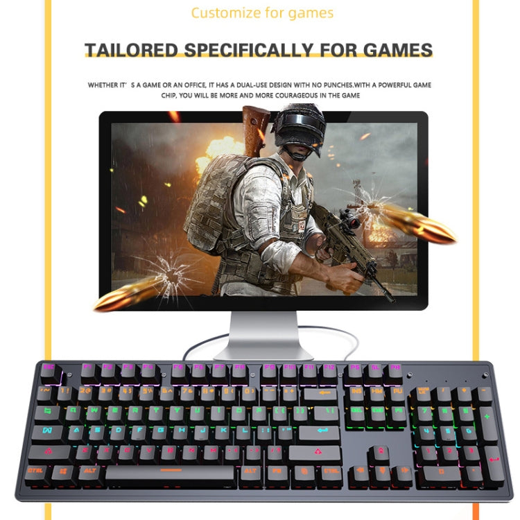 LEAVEN K880 104 Keys Gaming Green Axis Office Computer Wired Mechanical Keyboard, Cabel Length:1.6m(White) - Wired Keyboard by LEAVEN | Online Shopping South Africa | PMC Jewellery | Buy Now Pay Later Mobicred