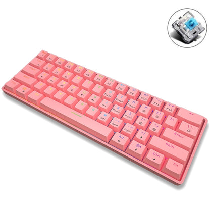 LEAVEN K28 61 Keys Gaming Office Computer RGB Wireless Bluetooth + Wired Dual Mode Mechanical Keyboard, Cabel Length:1.5m, Colour: Green Axis (Pink) - Wireless Keyboard by LEAVEN | Online Shopping South Africa | PMC Jewellery | Buy Now Pay Later Mobicred