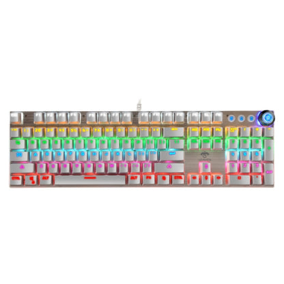 LEAVEN K990 Knob Version 104 Keys Office Computer Game Mechanical Green Axis Wired Keyboard, Cabel Length:1.8m(White) - Wired Keyboard by LEAVEN | Online Shopping South Africa | PMC Jewellery | Buy Now Pay Later Mobicred