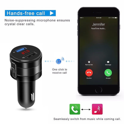 X20 Black Car Bluetooth Handsfree Car FM Transmitter Music Player Car Charger - Bluetooth Car Kits by PMC Jewellery | Online Shopping South Africa | PMC Jewellery | Buy Now Pay Later Mobicred