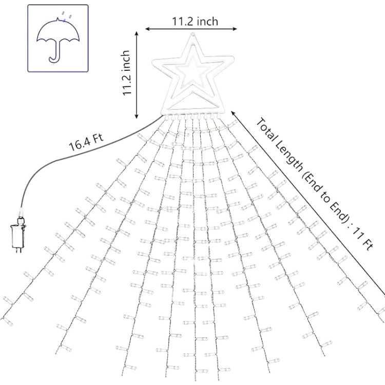 10LM 350 LED Star Waterfall Light Christmas Tree String Lights Outdoor Meteor Light, Plug Spec: EU Plug(RGB Light) - Christmas Decoration Lamps by PMc TechLife | Online Shopping South Africa | PMc TechLife | Buy Now Pay Later Mobicred