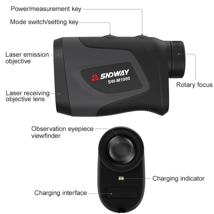 SNDWAY Telescope Golf Rangefinder Handheld Outdoor Altitude Angle Rangefinder, Model: SW-M700 700m - Laser Rangefinder by SNDWAY | Online Shopping South Africa | PMC Jewellery | Buy Now Pay Later Mobicred