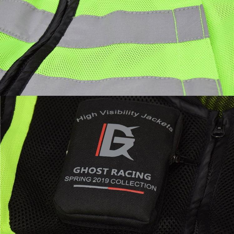 GHOST RACING GR-Y06 Motorcycle Riding Vest Safety Reflective Vest, Size: XL(Black) - Protective Gear by GHOST RACING | Online Shopping South Africa | PMC Jewellery | Buy Now Pay Later Mobicred