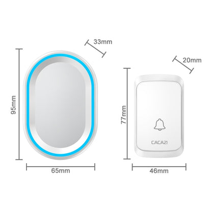 CACAZI A80 1 For 1 Wireless Music Doorbell without Battery, Plug:US Plug(White) - Wireless Doorbell by CACAZI | Online Shopping South Africa | PMC Jewellery