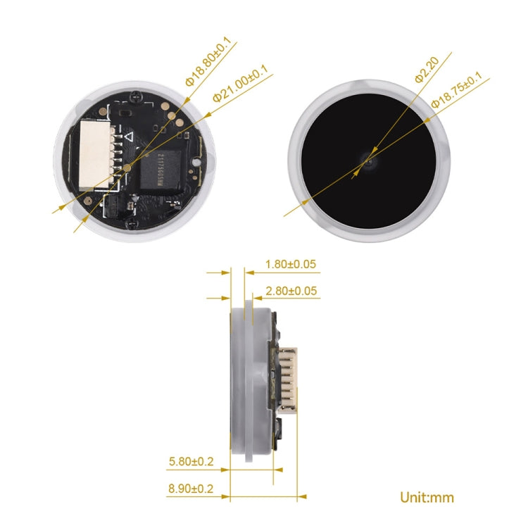 Waveshare 25515 Round 2D Codes Scanner Module Barcode/QR Code Reader, With LED Indicator - Module by Waveshare | Online Shopping South Africa | PMC TechLife | Buy Now Pay Later Mobicred
