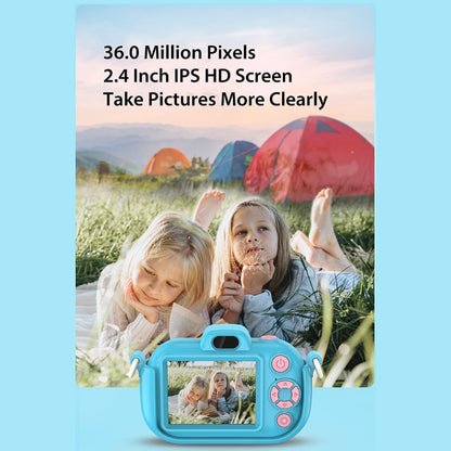 DC502 2.4-Inch 16X Zoom 2.7K Video Recording Children Digital Camera, Color: Blue + 32G(EU Plug) - Children Cameras by PMC Jewellery | Online Shopping South Africa | PMC Jewellery | Buy Now Pay Later Mobicred