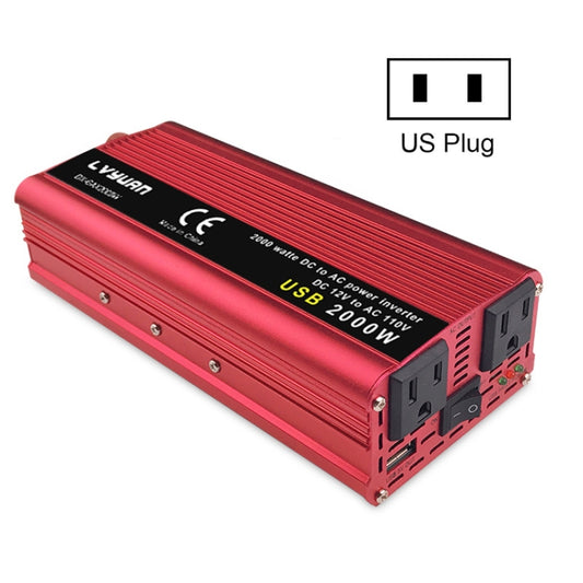 LVYUAN Car Inverter Dual USB Power Converter, Specification: 12V to 110V 2000W US Plug - Modified Square Wave by PMC Jewellery | Online Shopping South Africa | PMC Jewellery | Buy Now Pay Later Mobicred