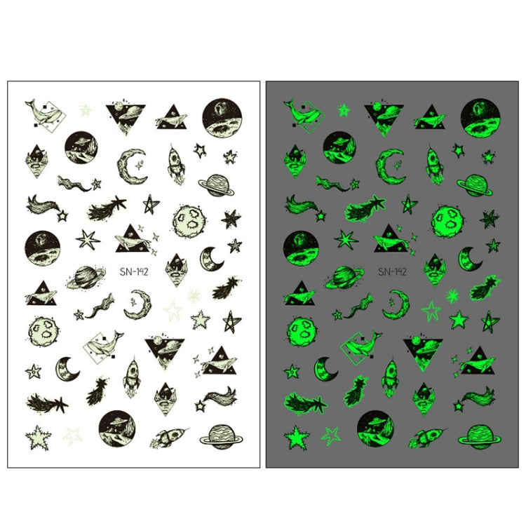 10 PCS Waterproof Sweat Proof Environmental Luminous DIY Nail Stickers(SN-142) - Nail Stickers by PMC Jewellery | Online Shopping South Africa | PMC Jewellery | Buy Now Pay Later Mobicred