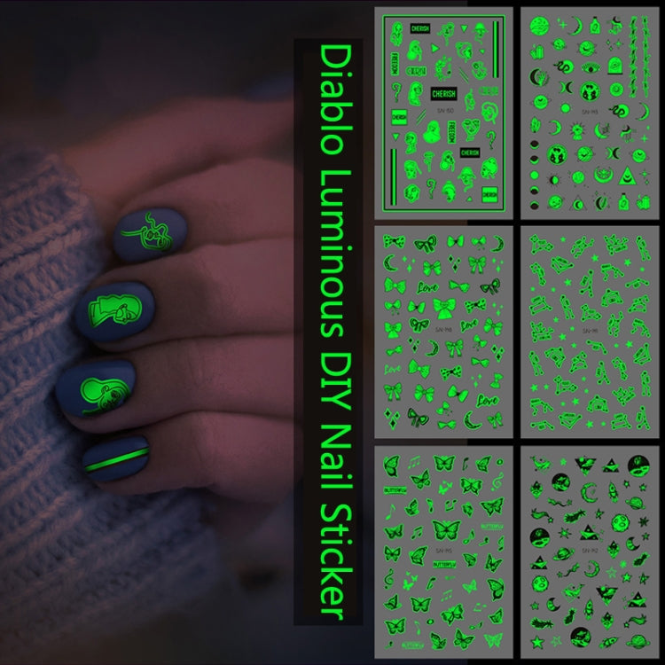 10 PCS Waterproof Sweat Proof Environmental Luminous DIY Nail Stickers(SN-150) - Nail Stickers by PMC Jewellery | Online Shopping South Africa | PMC Jewellery | Buy Now Pay Later Mobicred