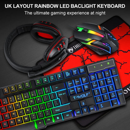 T-WOLF TF-800 4 in 1 Gaming Luminous Keyboard Mouse Headset Set(English Version) - Wired Keyboard by T-WOLF | Online Shopping South Africa | PMC Jewellery | Buy Now Pay Later Mobicred