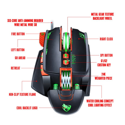 T-WOLF V9 8 Keys 3200 DPI Gaming Macro Definition Mechanical Wired Mouse(Silver) - Wired Mice by T-WOLF | Online Shopping South Africa | PMC Jewellery | Buy Now Pay Later Mobicred