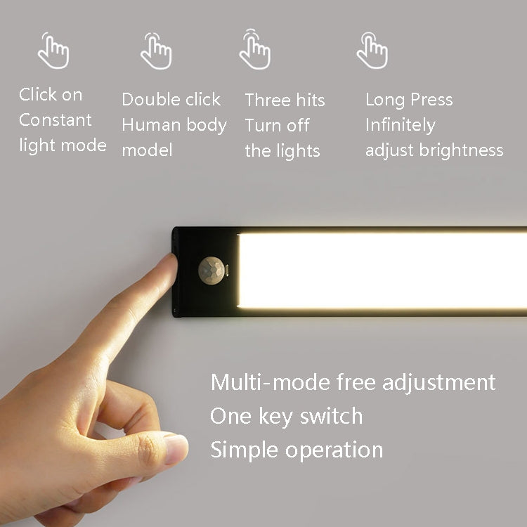 Intelligent Automatic Human Body Induction Wireless LED Lamp 60cm(Black + Warm Light) - Sensor LED Lights by PMC TechLife | Online Shopping South Africa | PMC TechLife | Buy Now Pay Later Mobicred