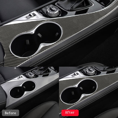 Car Water Cup Holder Panel Carbon Fiber Decorative Stickers For Infiniti Q50L/Q60, Drive On The Left - Car Interior Mouldings by PMC Jewellery | Online Shopping South Africa | PMC Jewellery | Buy Now Pay Later Mobicred