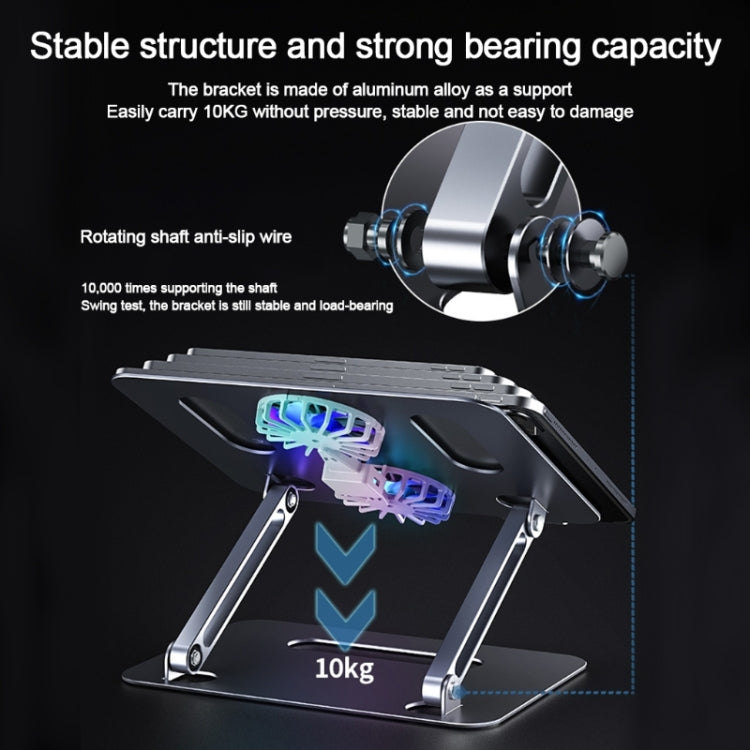 BONERUY P43F Aluminum Alloy Folding Computer Stand Notebook Cooling Stand, Colour: Grey - Cooling Pads by BONERUY | Online Shopping South Africa | PMC Jewellery | Buy Now Pay Later Mobicred