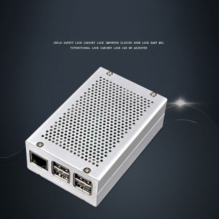 Aluminum Alloy Shell Grid Cooling Box For Raspberry Pi 3 Model B Pi 2/B + Black with Fan - Raspberry Pi Accessories by PMC TechLife | Online Shopping South Africa | PMC TechLife | Buy Now Pay Later Mobicred
