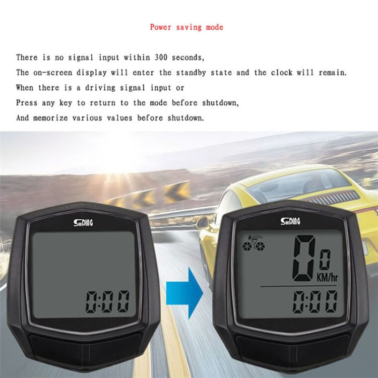 SUNDING SD-581 Bicycle Wired Code Meter Speedometer Odometer(English Display) - Speedometers by SUNDING | Online Shopping South Africa | PMC Jewellery | Buy Now Pay Later Mobicred