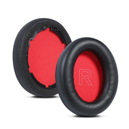 2pcs Protein Leather Sponge Earphone Cover For Anker Soundcore Life Q10 (Black+Red) - Earmuff & Pad by PMC Jewellery | Online Shopping South Africa | PMC Jewellery | Buy Now Pay Later Mobicred