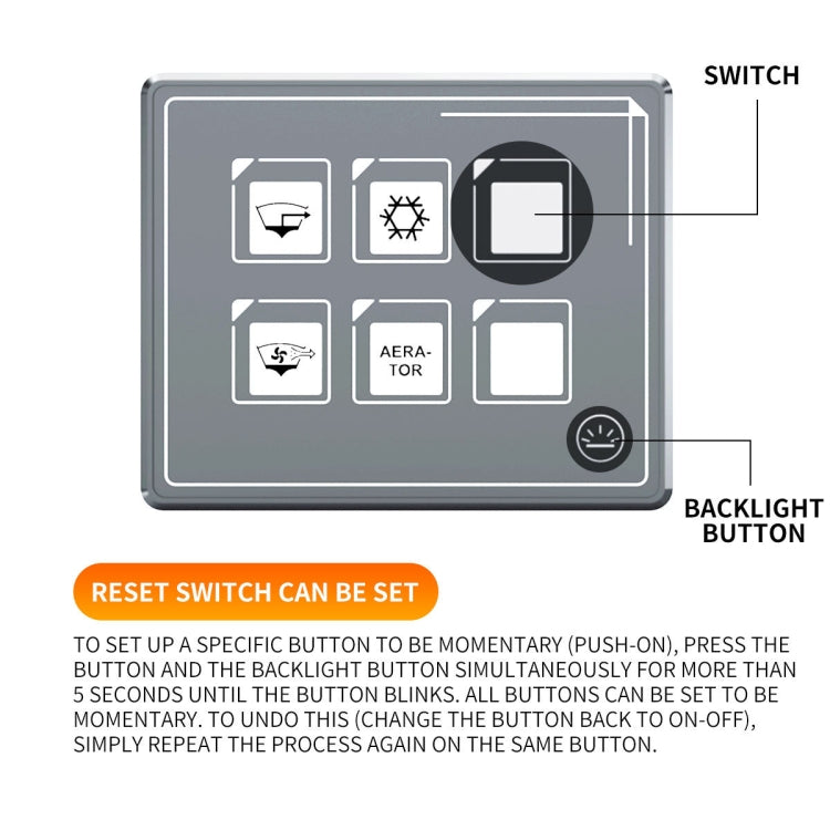 SP5106 RV Yacht Modified 5mm Film Touch 6-Bit Panel Switch - Car Switches by PMC Jewellery | Online Shopping South Africa | PMC Jewellery | Buy Now Pay Later Mobicred