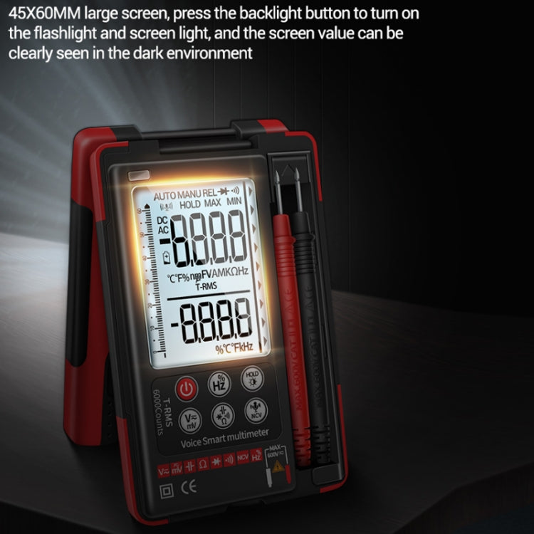 ANENG Automatic Intelligent High Precision Digital Multimeter, Specification: Q60s Voice Control(Red) - Digital Multimeter by ANENG | Online Shopping South Africa | PMC Jewellery | Buy Now Pay Later Mobicred