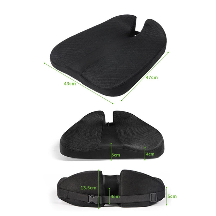QFC060 V-shaped Car Memory Foam Non-slip Seat Cushion(Black) - Seat Accessories by PMC TechLife | Online Shopping South Africa | PMC TechLife | Buy Now Pay Later Mobicred