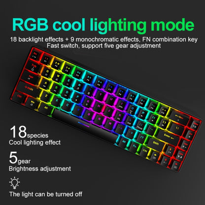 ZIYOU LANG T8 68 Keys RGB Luminous Gaming Mechanical Keyboard, Cable Length:1.6m(Blue Green Shaft) - Wired Keyboard by ZIYOU LANG | Online Shopping South Africa | PMC Jewellery | Buy Now Pay Later Mobicred